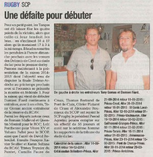 La-tribune_18-09-14_Une-défaite-pour-débuter